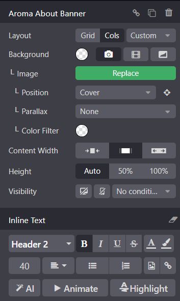Customize Aroma About banner