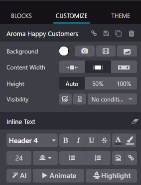 Customize Aroma Happy Customers
