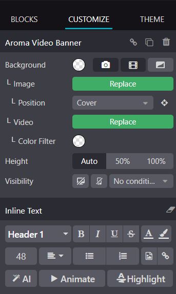 Customize Video Banner