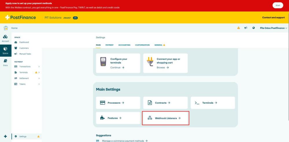Screenshot 22: PostFinance New Webhook Listener