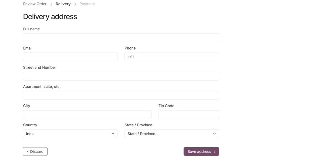 Screenshot 6: Default Country in Delivery address page