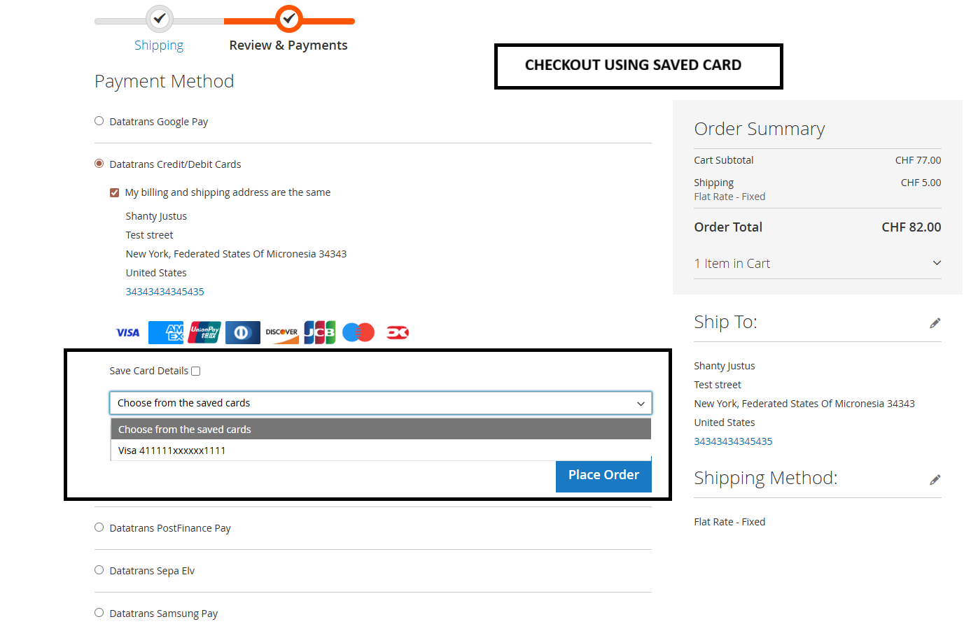 Magento 2 Datatrans Payment Extension