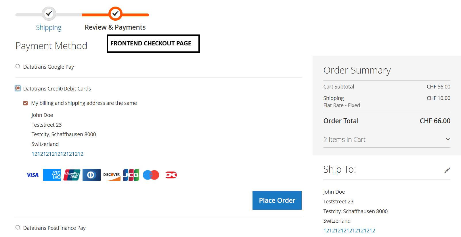 Magento 2 Datatrans Payment Extension