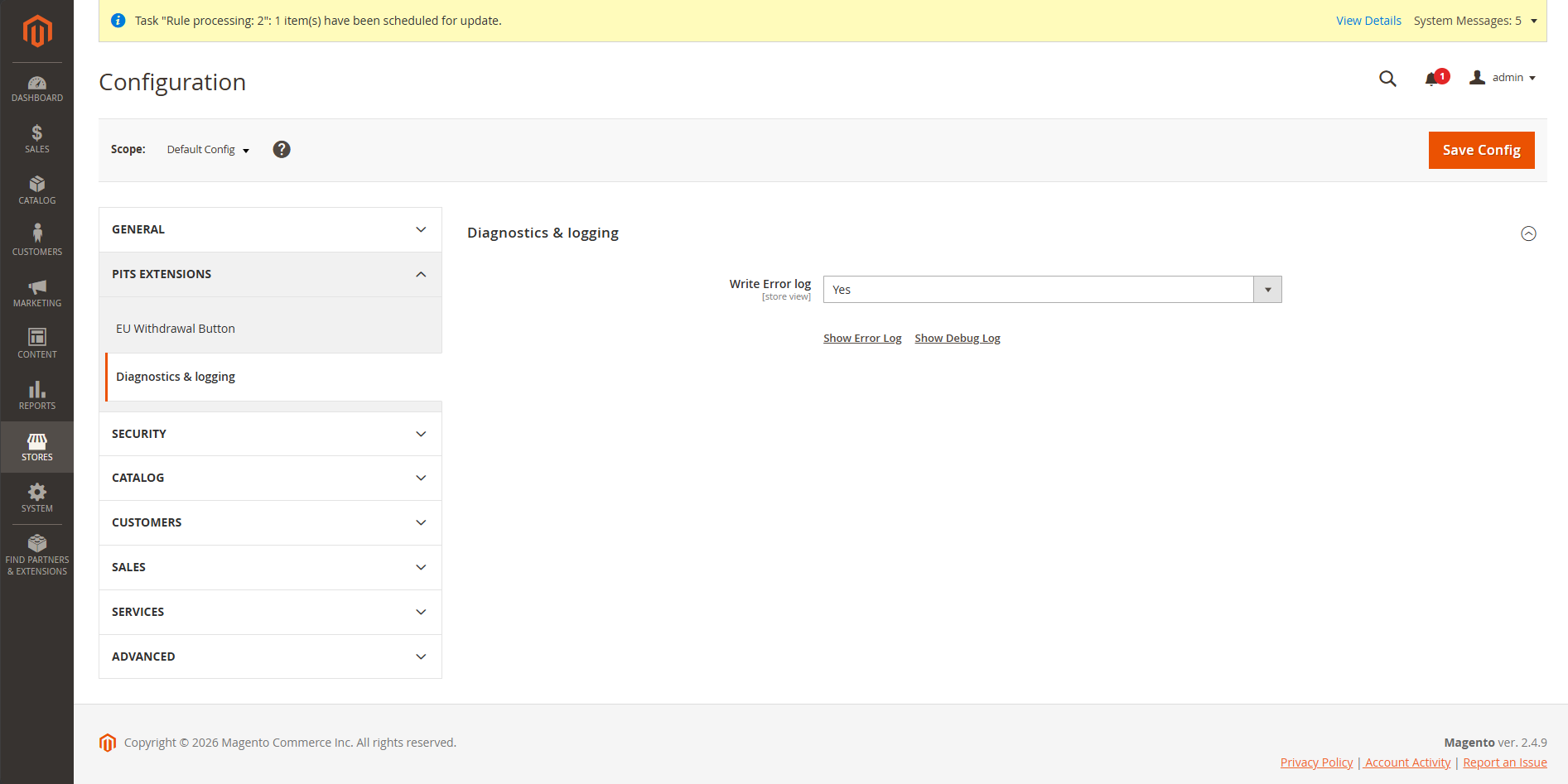 Magento 2 Withdraw button Extension
