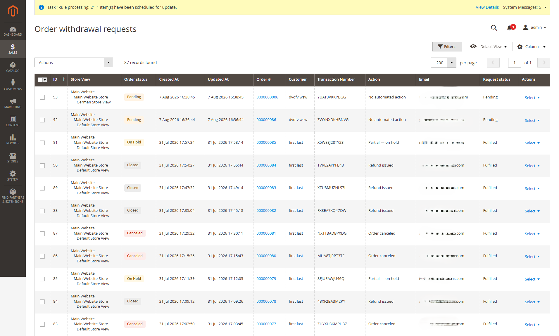 Magento 2 Withdraw button Extension