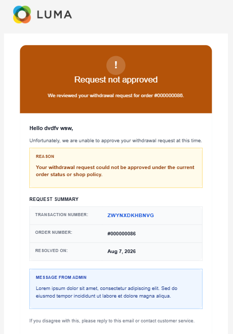 Magento 2 Withdraw button Extension