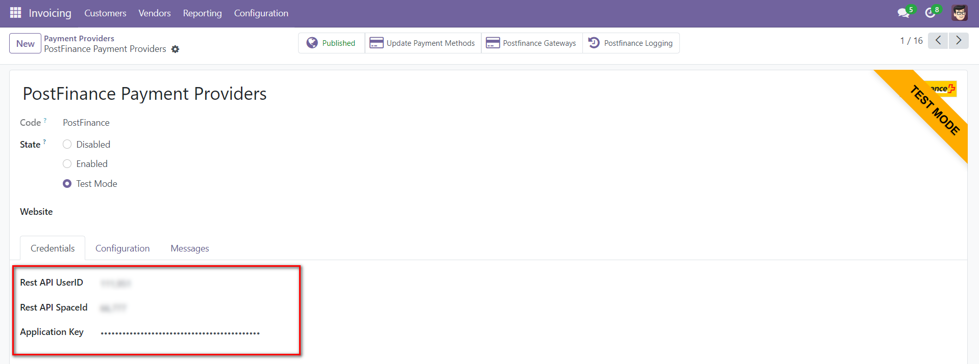 Odoo PostFinance Checkout Flex