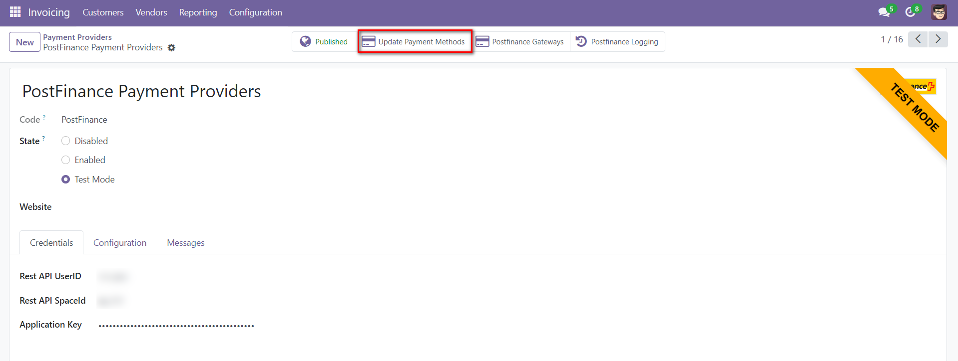 Odoo PostFinance Checkout Flex