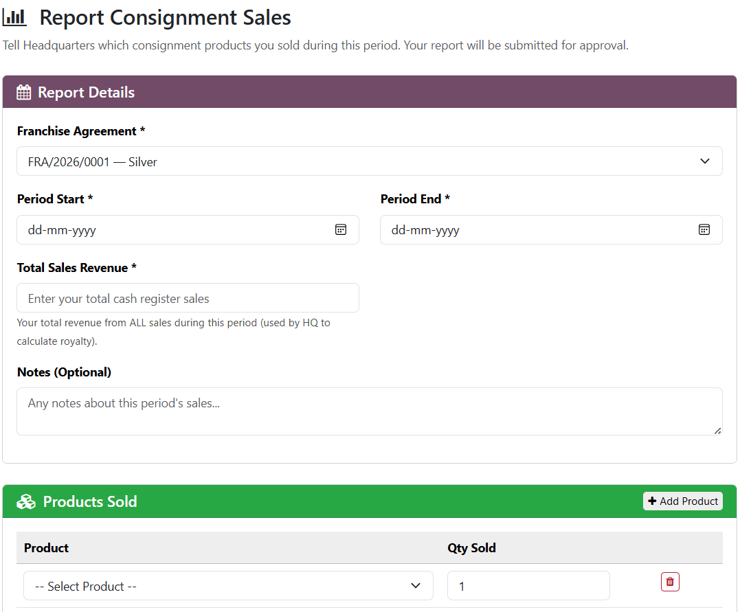Franchise Management Plugin for Odoo