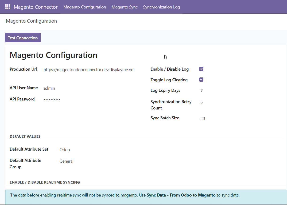 Odoo - Magento Connector for Odoo v18