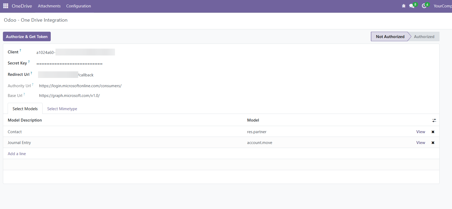 odoo configuration