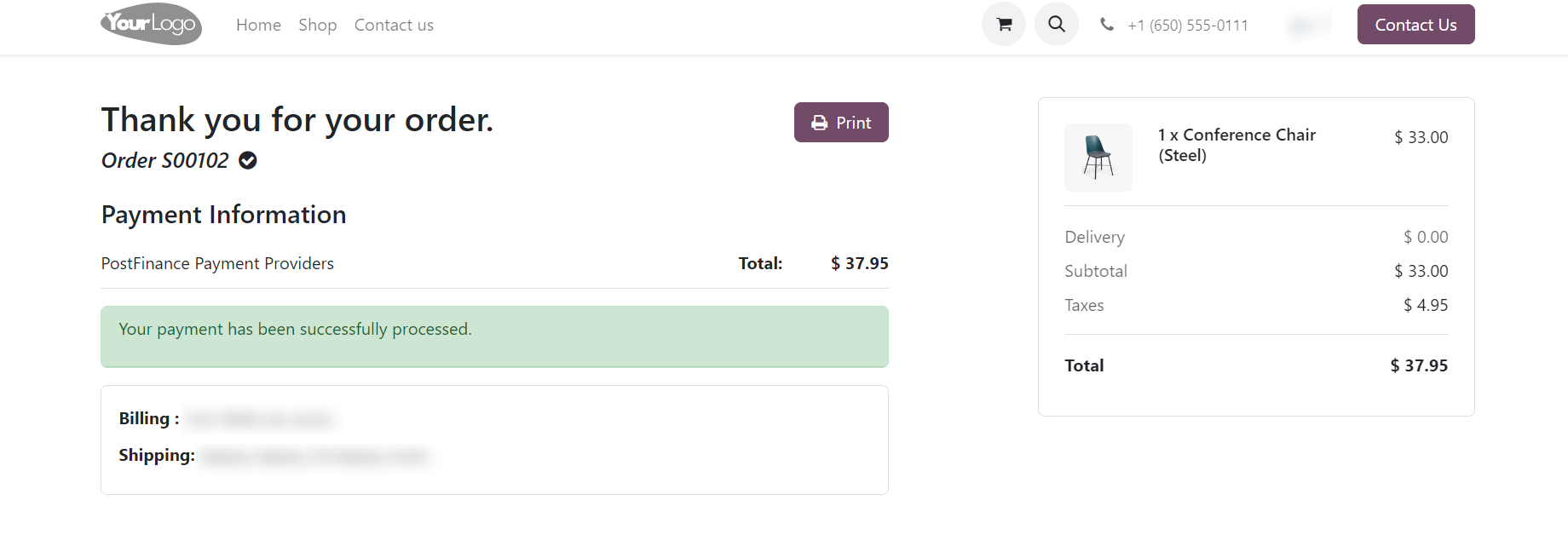 Odoo PostFinance Checkout Flex