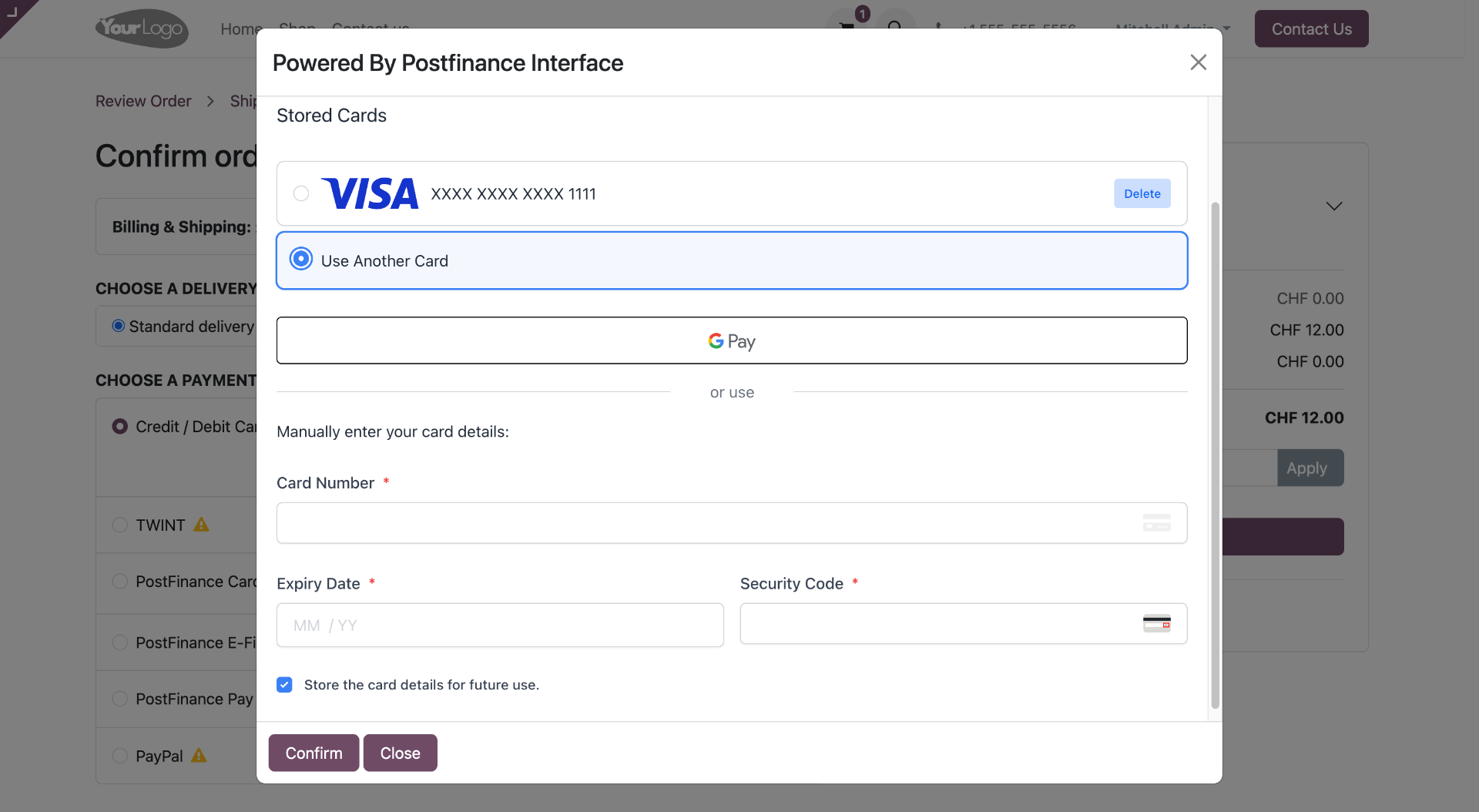 Odoo PostFinance Checkout Flex