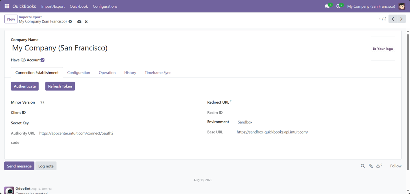 QuickBooks Connector Plugin for Odoo