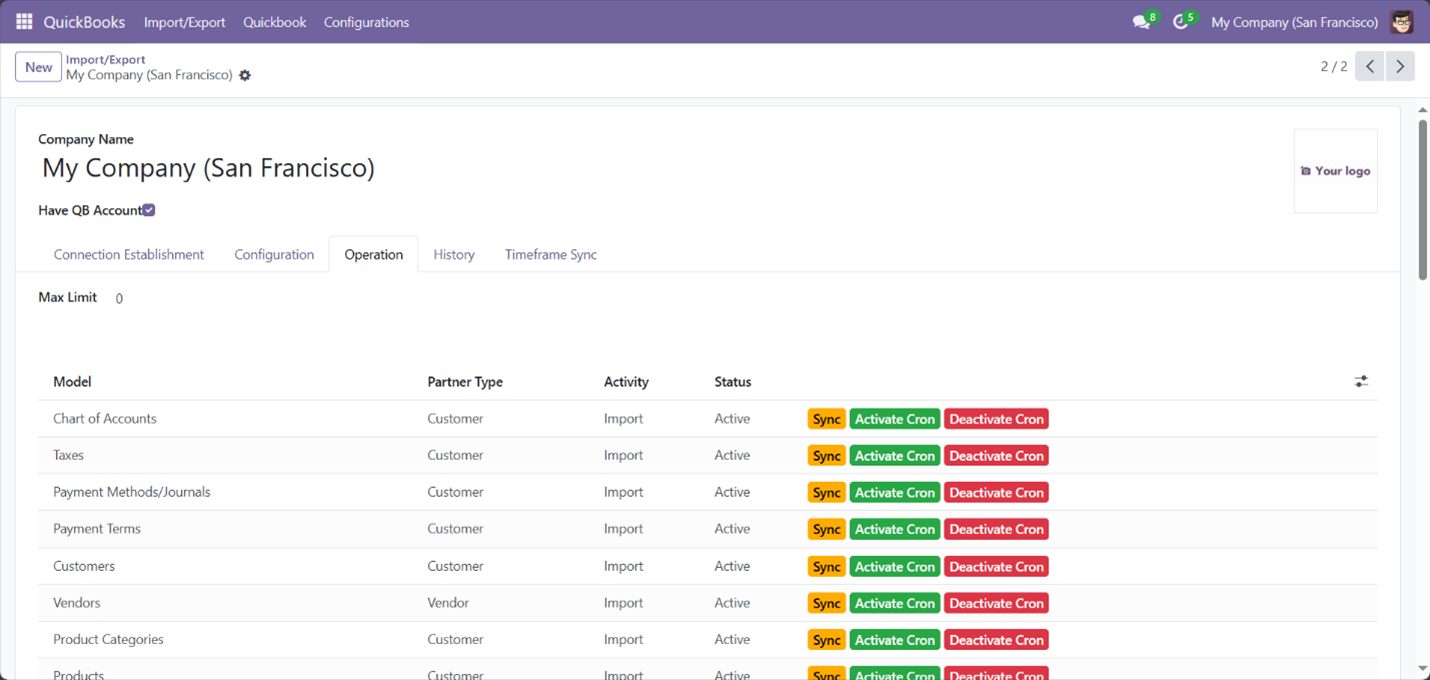 QuickBooks Connector Plugin for Odoo