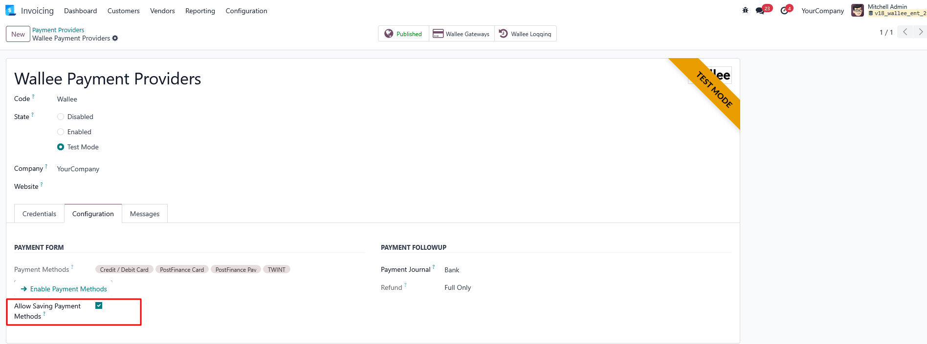 Wallee - Nexi Subscription Integration Plugin for Odoo