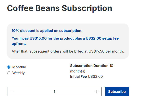 Shopware Subscription Plugin integrated with the Wallee payment