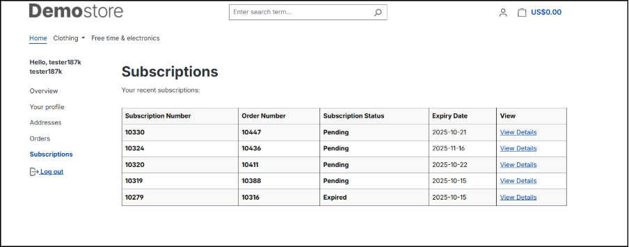Shopware Subscription Plugin integrated with the Wallee payment