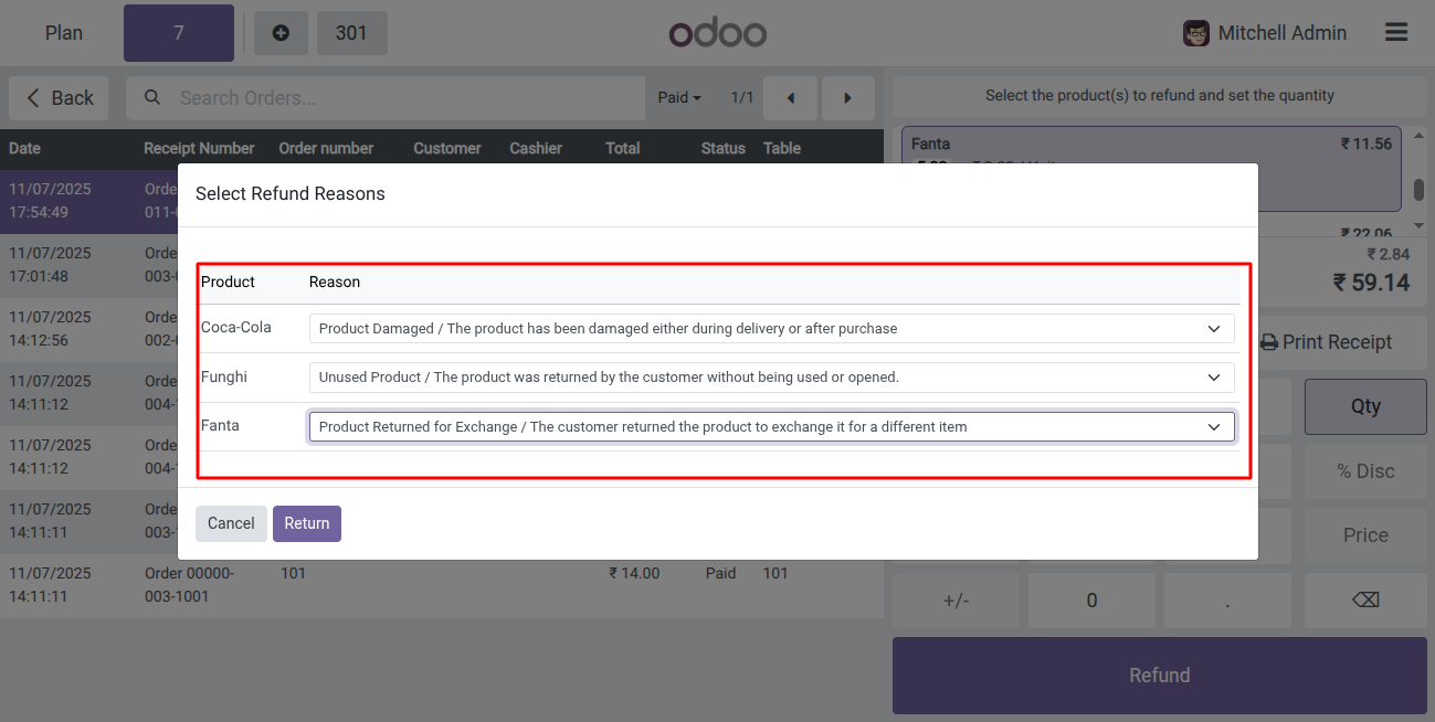 POS Return Resale Management for Odoo