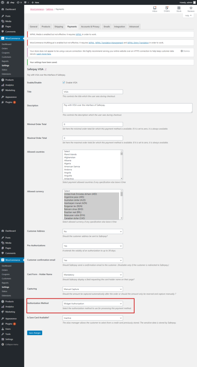 WordPress Saferpay Woocommerce Gateway
