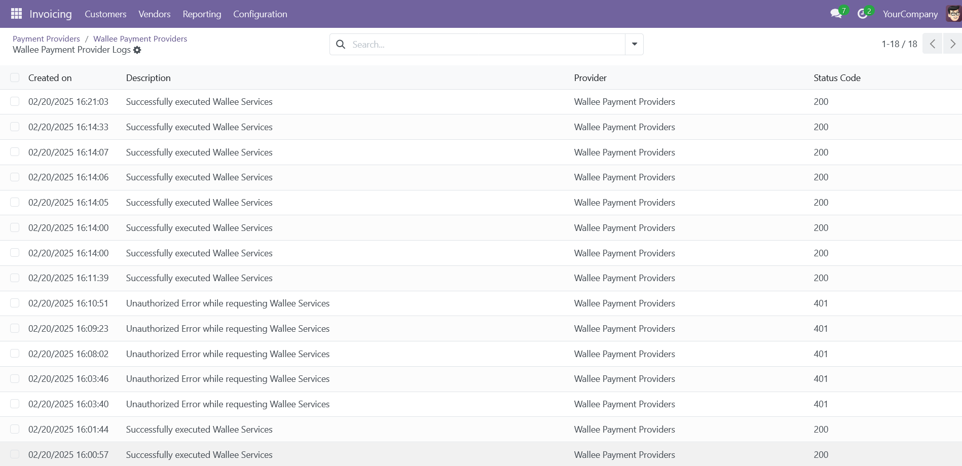 Odoo wallee Payment Provider