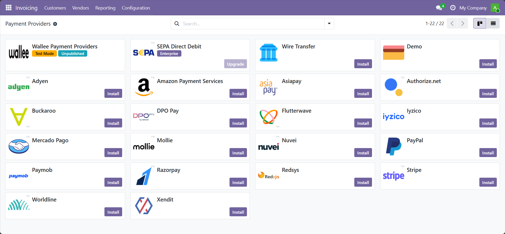 wallee pos payment providers