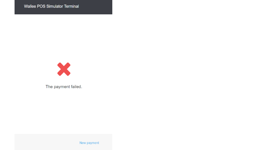 wallee pos terminal payment failed screen