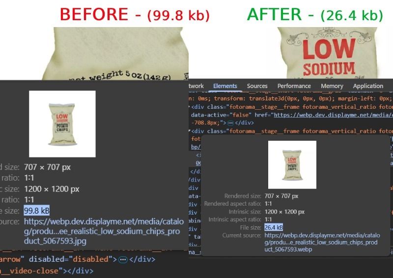 magento webp image converter before and after
