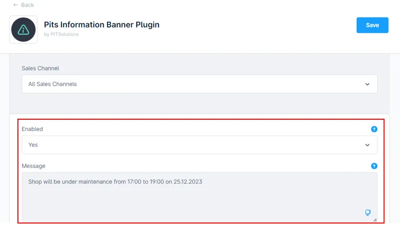 In Banner Message Information Message Banner Extension for Shopware | PIT Solutions