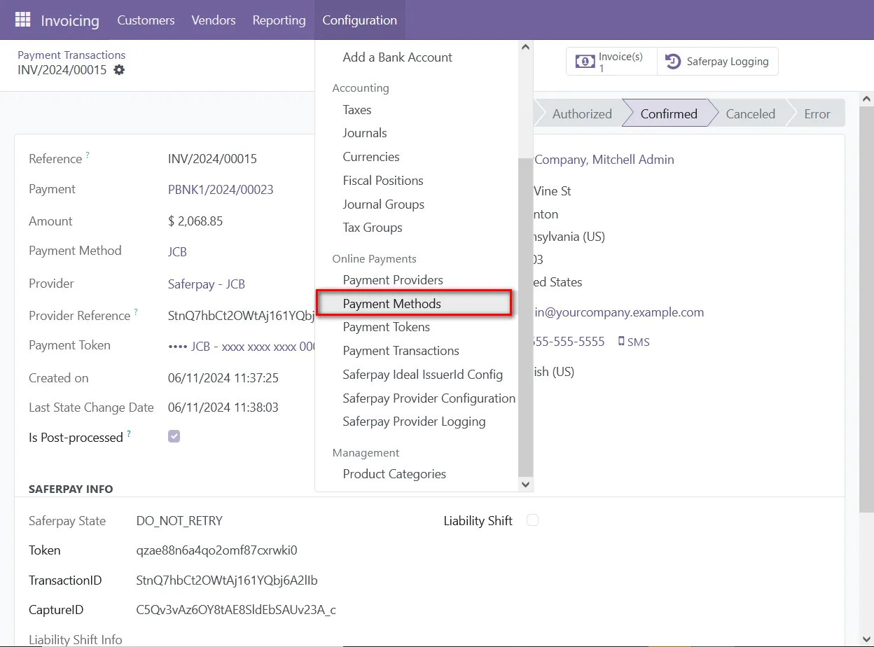 Odoo Extensions: Saferpay Payment Provider Plugin for Seamless Integration