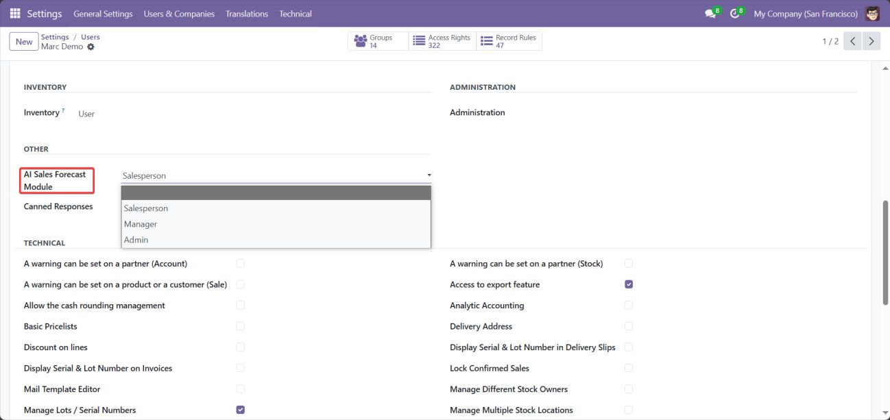 Screenshot 20: Access Rights