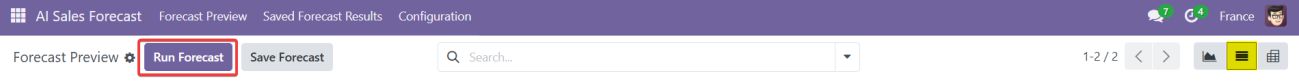 Screenshot 3: Run Forecast Button in List View Header